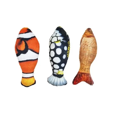 ست عروسک سه‌تایی ماهی کت نیپ دار گربه سویل پت – Soylpet Catnip Fish Toys