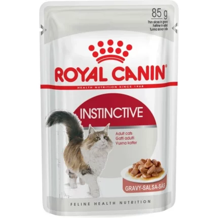 پوچ گربه بالغ رویال کنین مدل instinctive در عصاره گوشت – 85 گرم