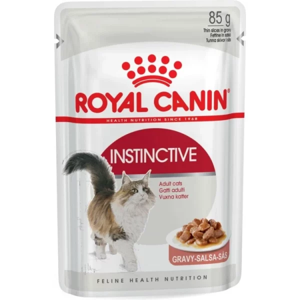 پوچ گربه بالغ رویال کنین مدل instinctive در عصاره گوشت – 85 گرم