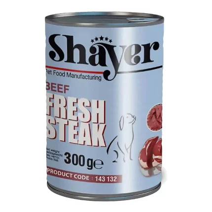 کنسرو سگ شایر طعم گوشت استیک – Shayer Dog Food Steak Flavor