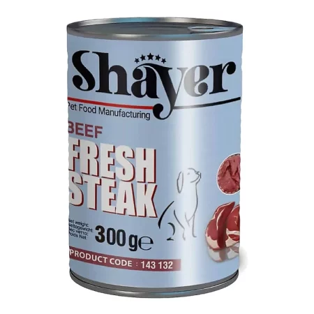 کنسرو سگ شایر طعم گوشت استیک – Shayer Dog Food Steak Flavor