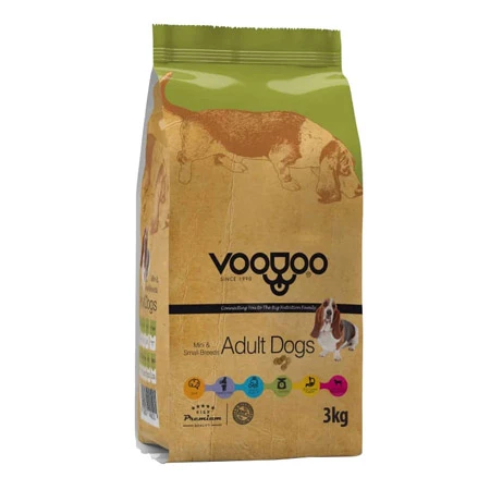 غذای خشک سگ بالغ نژاد کوچک وودوو (VOODOO Adult Mini Dog Food)۳ کیلویی