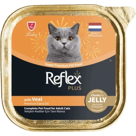 ووم گربه رفلکس طعم گوشت گوساله در ژله – Reflex wet cat food beef in jelly
