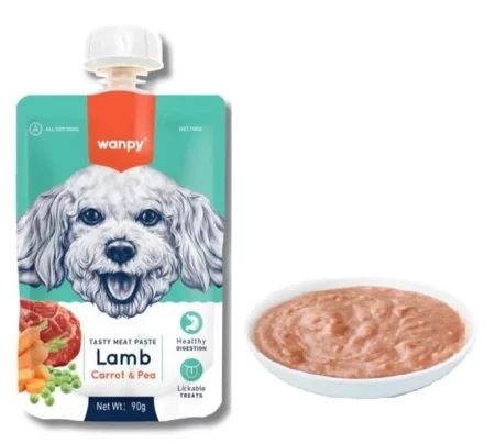 پودینگ سگ ونپی طعم بره، هویج و نخودفرنگی – Vitapoo Wanpy Dog Pudding