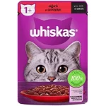 پوچ گربه ویسکاس طعم گوشت گاو در سس 85 گرم – Vitapoo Whiskas Beef Cat Pouch
