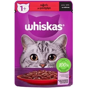 پوچ گربه ویسکاس طعم گوشت گاو در سس 85 گرم – Vitapoo Whiskas Beef Cat Pouch